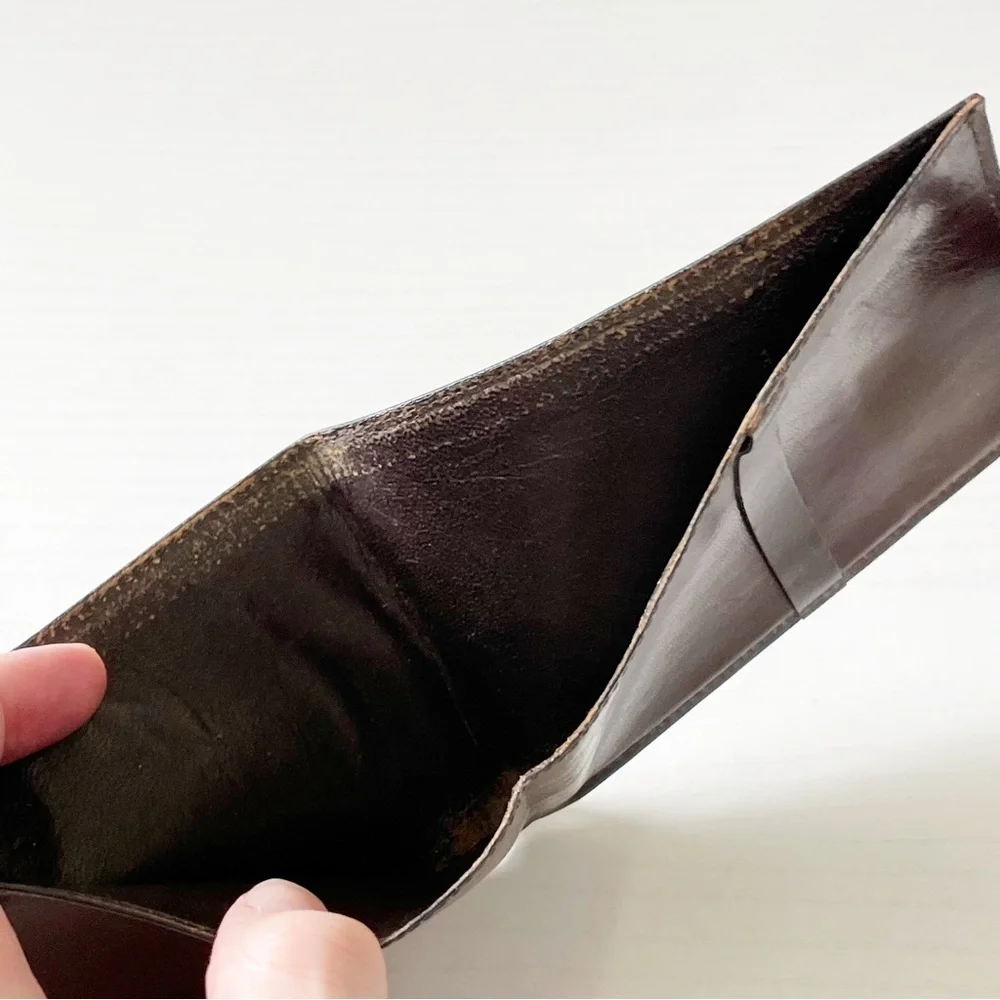 Fendi vintage brown monogram zucca canvas and leather bifold wallet